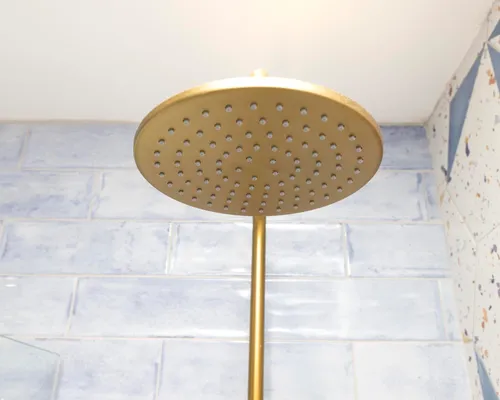 Mediterranean-inspired bathroom installation near North Berwick